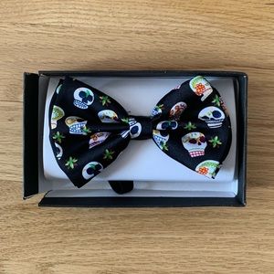 Dia De Los Muertos Skull Bow Tie, Black